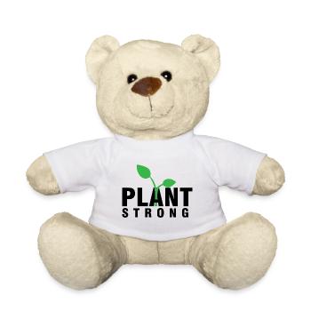 Plant strong vegan vegetable gift meatless - Teddy Bear - white - Front