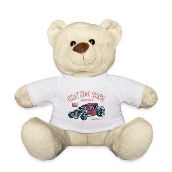 HOTROD HOT ROD RETRO VINTAGE HOTRODS MUSCLE MOTIF - Teddy Bear - white - Front