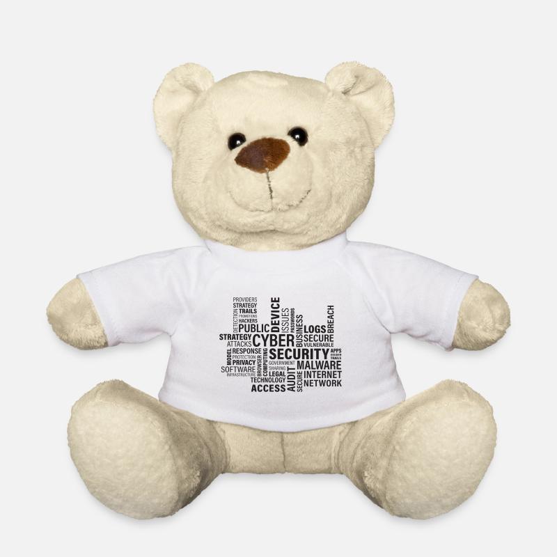 Nuage de mots cyber - Nounours - blanc