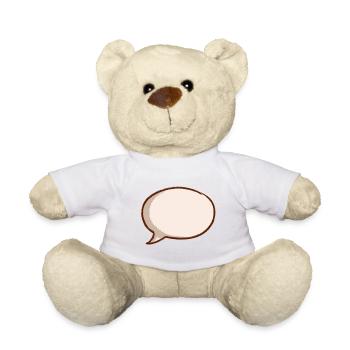 Sprechblase speech bubble bulle Spruch Kommentar - Teddy - Weiß - Vorne
