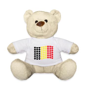 Belgium Flag Hearts Belgian Flag Home - Teddy Bear - white - Front