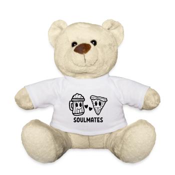 Soulmates Beer Party Gift Jug Pizza - Teddy Bear - white - Front