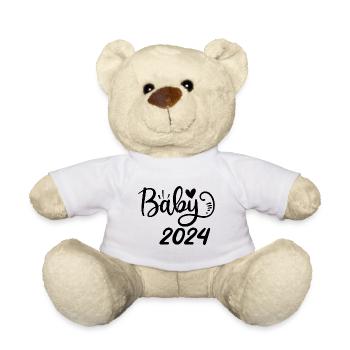 Baby 2024 Pregnancy announce baby birth - Teddy Bear - white - Front