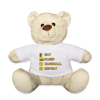 EAT SLEEP BASEBALL REPEAT - Teddy Bear - white - Front