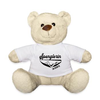 Spenglerin in Rente Rentenbeginn Spenglerei Frau - Teddy - Weiß - Vorne