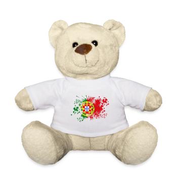 Portugal flag paint spot blob splatter blob - Teddy Bear - white - Front