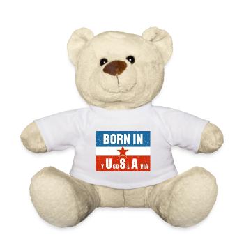 Born dans Yugoslavia Kosovo Cadeau Jugo Tito SFRJ - Nounours - blanc - Devant