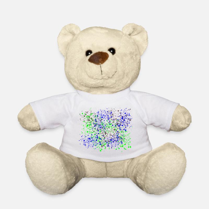 Éclaboussures de peinture - éclaboussures colorées - confettis 2 - Nounours - blanc