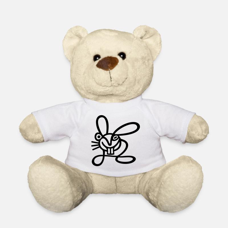 Stroke Hare - Teddy Bear - white
