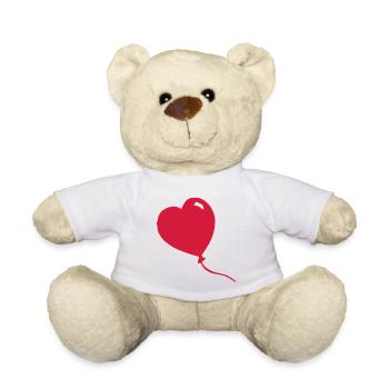 Herz, Ballon - Teddy - Weiß - Vorne
