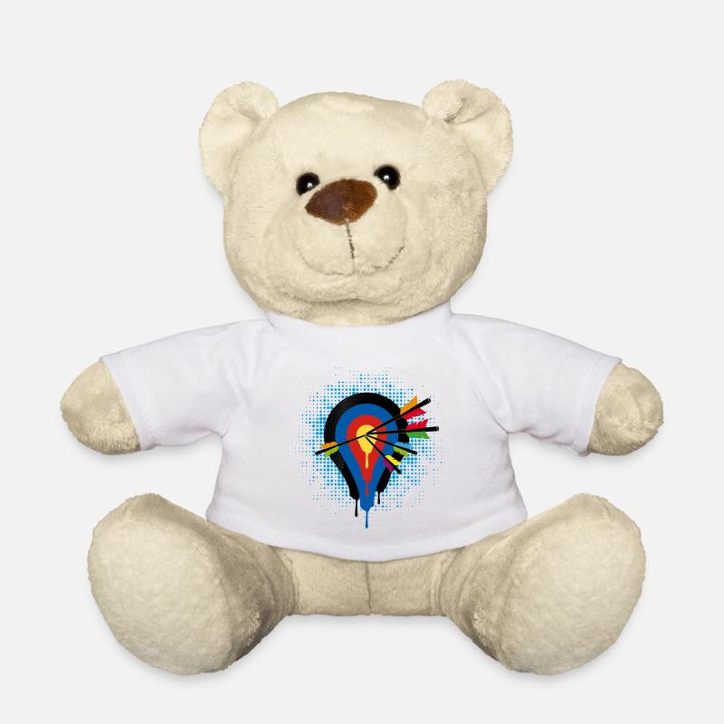 une cible et cinq flèches - Nounours - blanc