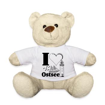 Ostsee , I Love Ostsee, Meer , Leuchturm ...(25) - Teddy - Weiß - Vorne