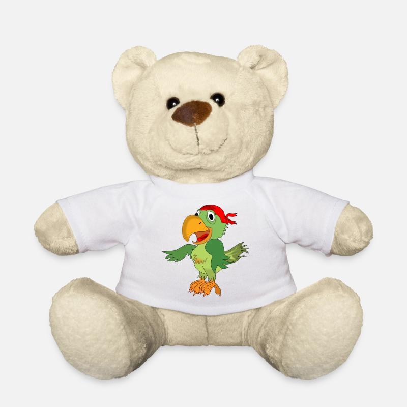Papagei Pirat Seeräuber - Teddy - Weiß