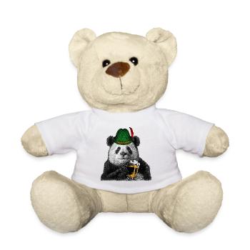 Panda mit Bier / Lustig, Humor - Teddy - Weiß - Vorne