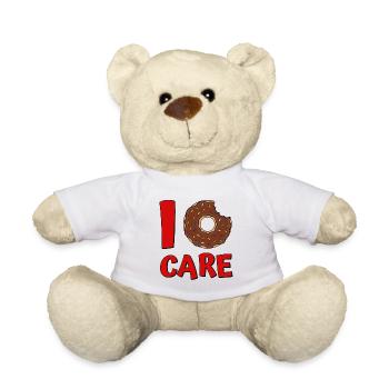 Donut disant I Care Donut en rouge - Nounours - blanc - Devant