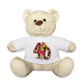 40 Jahre Geburtstag Shirt - Teddy - Weiß - Vorne