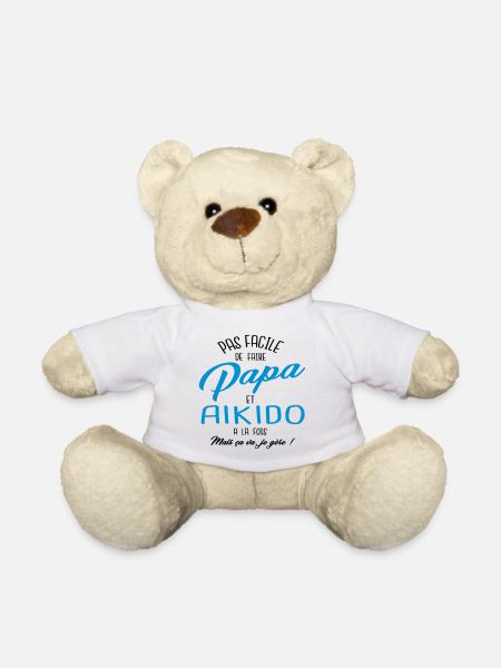 Papa et aikido - Nounours - blanc