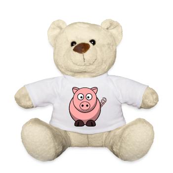 Rosa Schweinchen - Teddy - Weiß - Vorne