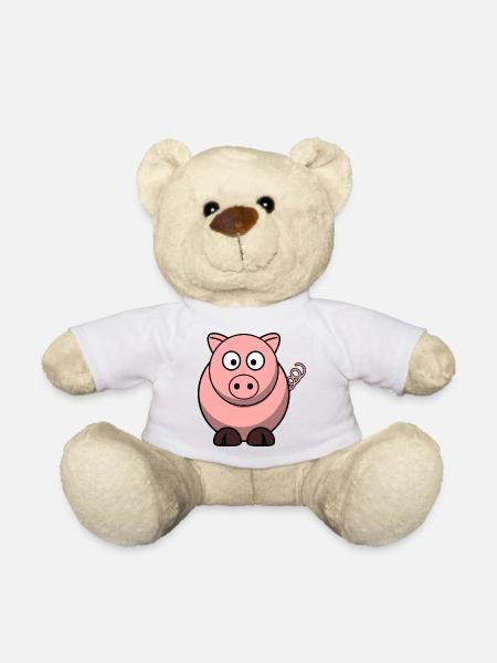 Rosa Schweinchen - Teddy - Weiß