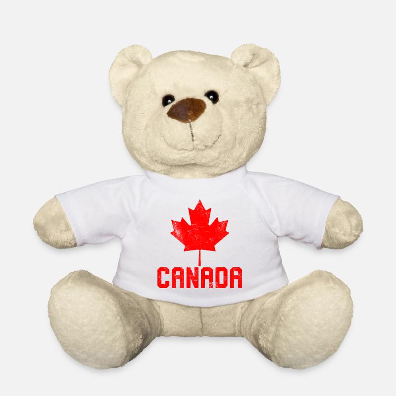 Maple Leaf Flag Canada - Teddy Bear - white