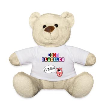 Erstklassler - Ich bin dabei - Schulanfänger - Teddy - Weiß - Vorne