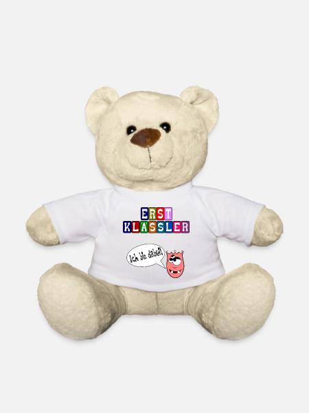 Erstklassler - Ich bin dabei - Schulanfänger - Teddy - Weiß