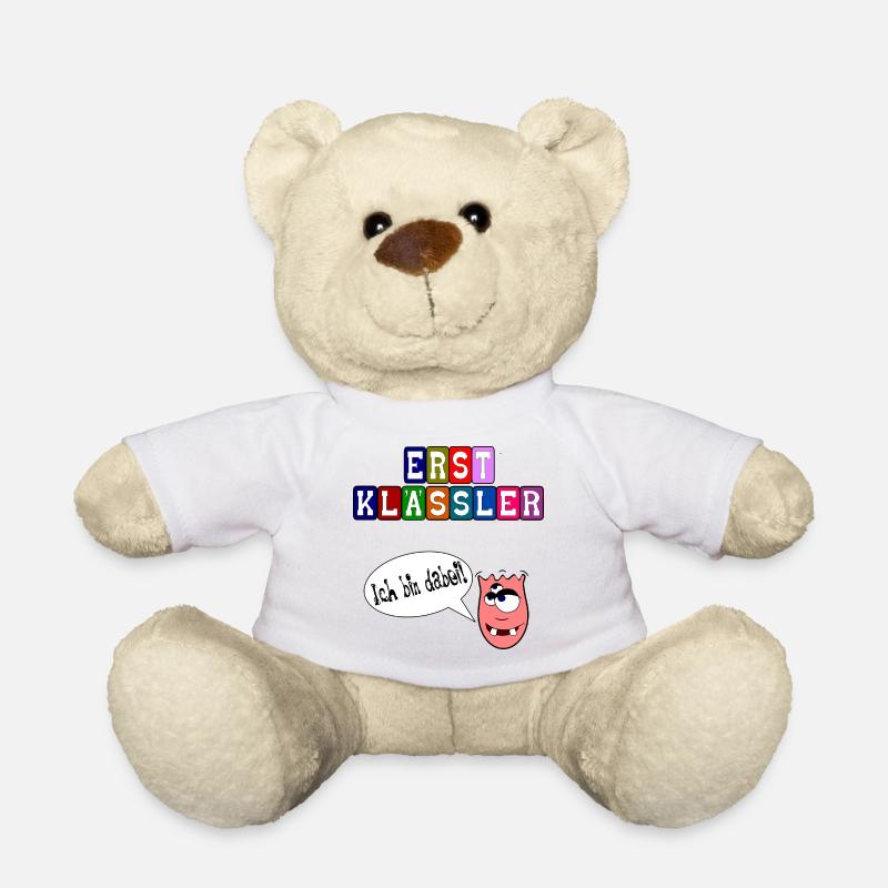 Erstklassler - Ich bin dabei - Schulanfänger - Teddy - Weiß