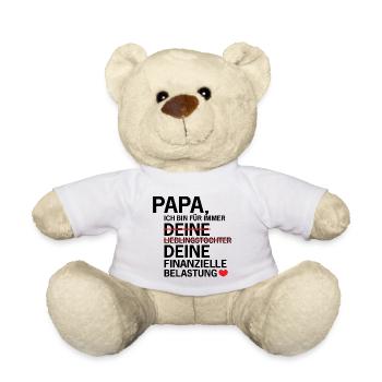 Papa: Finanzielle Belastung - Geschenk - Teddy - Weiß - Vorne