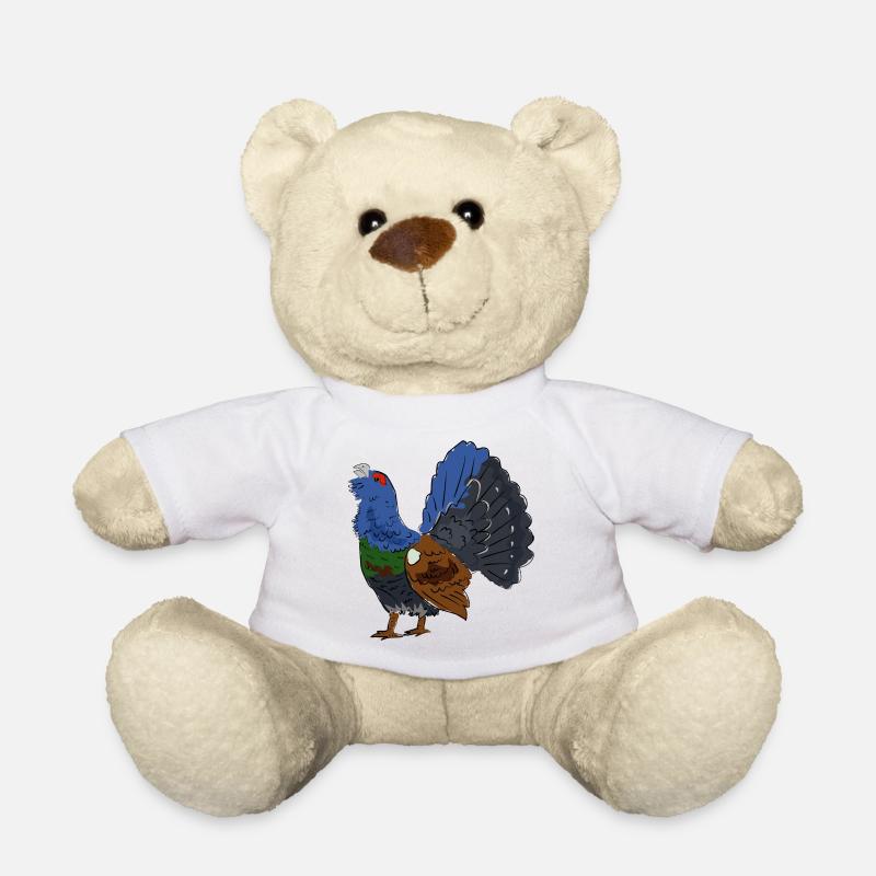 Farbiger Auerhahn mit buntem Gefieder - Teddy - Weiß
