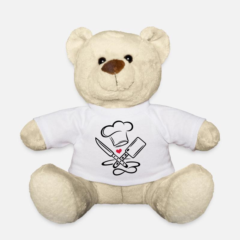 Kochen Kochmütze Chefkoch Messer Infinity Symbol - Teddy - Weiß
