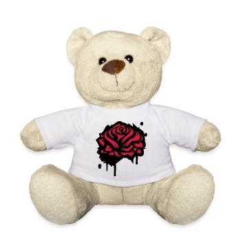Une rose comme un graffiti - Nounours - blanc - Devant