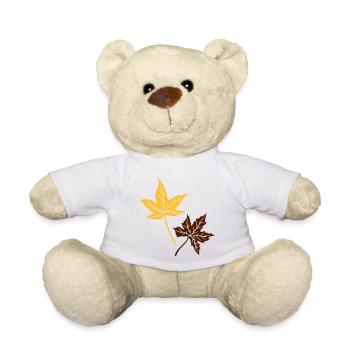 Maple, autumn, leaves, maple leaves - Teddy Bear - white - Front