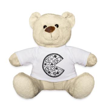 Couple Shirt Pizza Partie 1 Valentin Couple Homme - Nounours - blanc - Devant