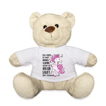Einhorn Spruch Das Leben ist nicht immer Scheiße - Teddy - Weiß - Vorne