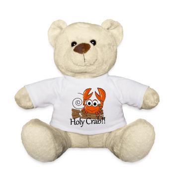 Holy Crab Pun Crab - Teddy Bear - white - Front
