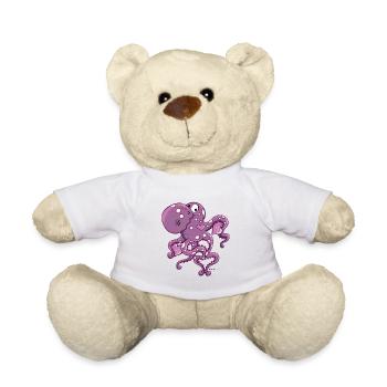 Amorous Octopus - Teddy Bear - white - Front