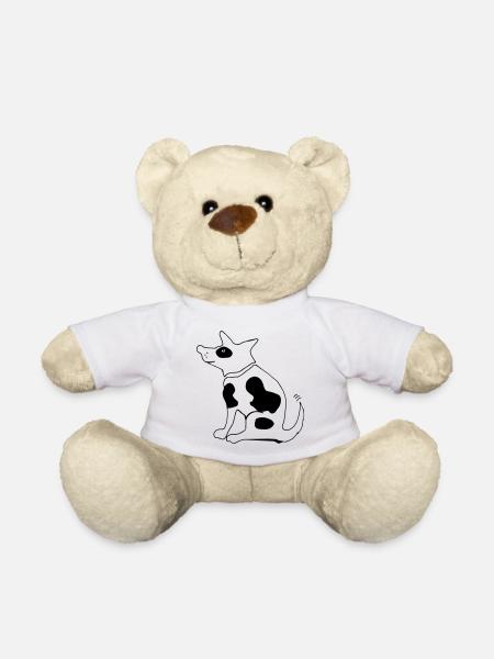Funny spotted dog, terrier - Teddy Bear - white