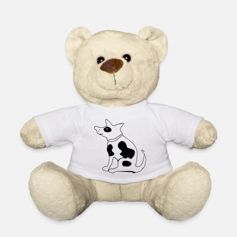Funny spotted dog, terrier bulldog - Teddy Bear - white