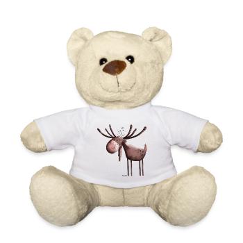 Knuffiger Elch - Teddy - Weiß - Vorne