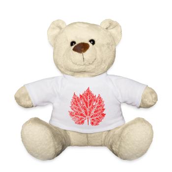 Weinblatt / Rot / Blatt Wein - Teddy - Weiß - Vorne