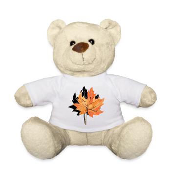maple leaf autumn autumn symbol logo sign - Teddy Bear - white - Front