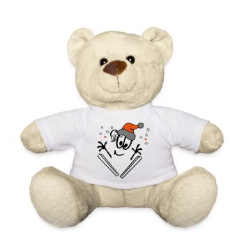 Skifliegen, Wintersport, Weihnachten - Teddy - Weiß - Vorne