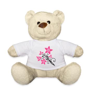 Belle fleurs en filigrane. Élément floral. - Nounours - blanc - Devant