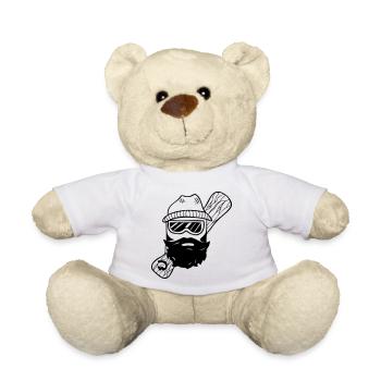 Cool Bearded Wooden Boarder for Shirts, Hoodies - Teddy Bear - white - Front