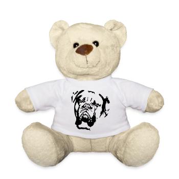 Tête Dogue de Bordeaux - Nounours - blanc - Devant