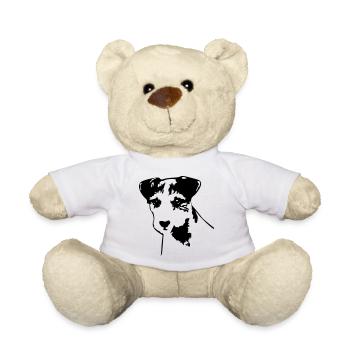 Parson Russell Terrier head - Teddy Bear - white - Front