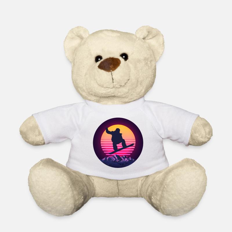 Snowboard Snowboarder Wintersport Retro - Teddy - Weiß