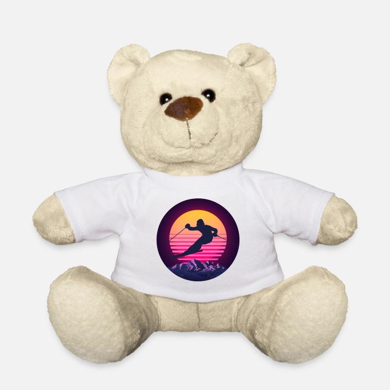 Ski Skiurlaub Oldschool - Teddy - Weiß