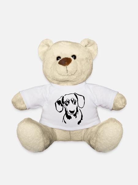 Dachshund head - Teddy Bear - white