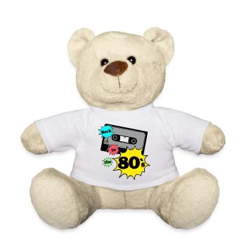 80s Party,Fun Shirt,80s back to the 80's..(25) - Teddy Bear - white - Front